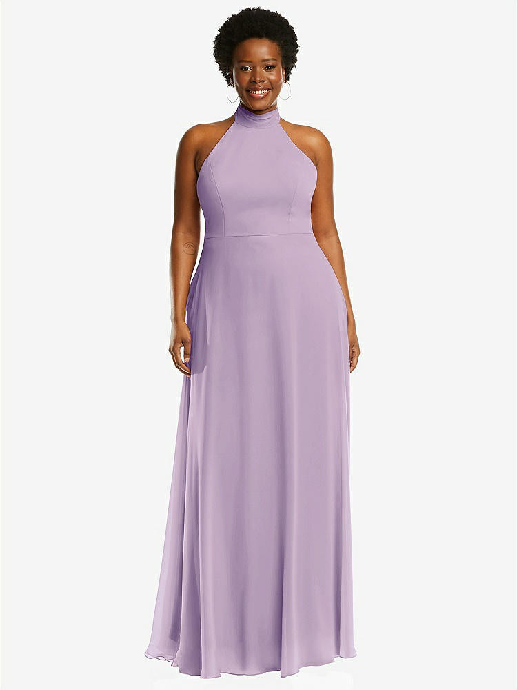 【STYLE: 1545】High Neck Halter Backless Maxi Dress【COLOR: Pale Purple】