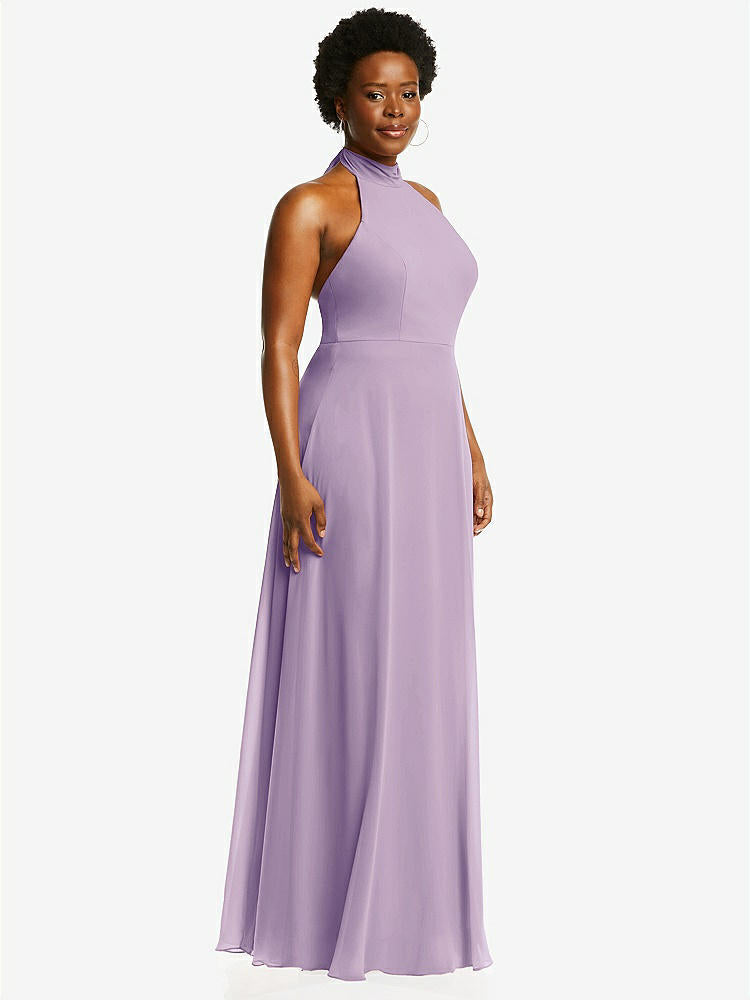 【STYLE: 1545】High Neck Halter Backless Maxi Dress【COLOR: Pale Purple】