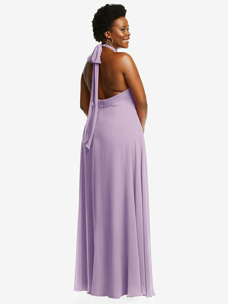 【STYLE: 1545】High Neck Halter Backless Maxi Dress【COLOR: Pale Purple】