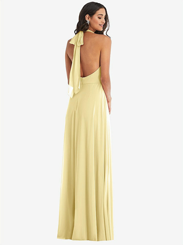 【STYLE: 1545】High Neck Halter Backless Maxi Dress【COLOR: Pale Yellow】