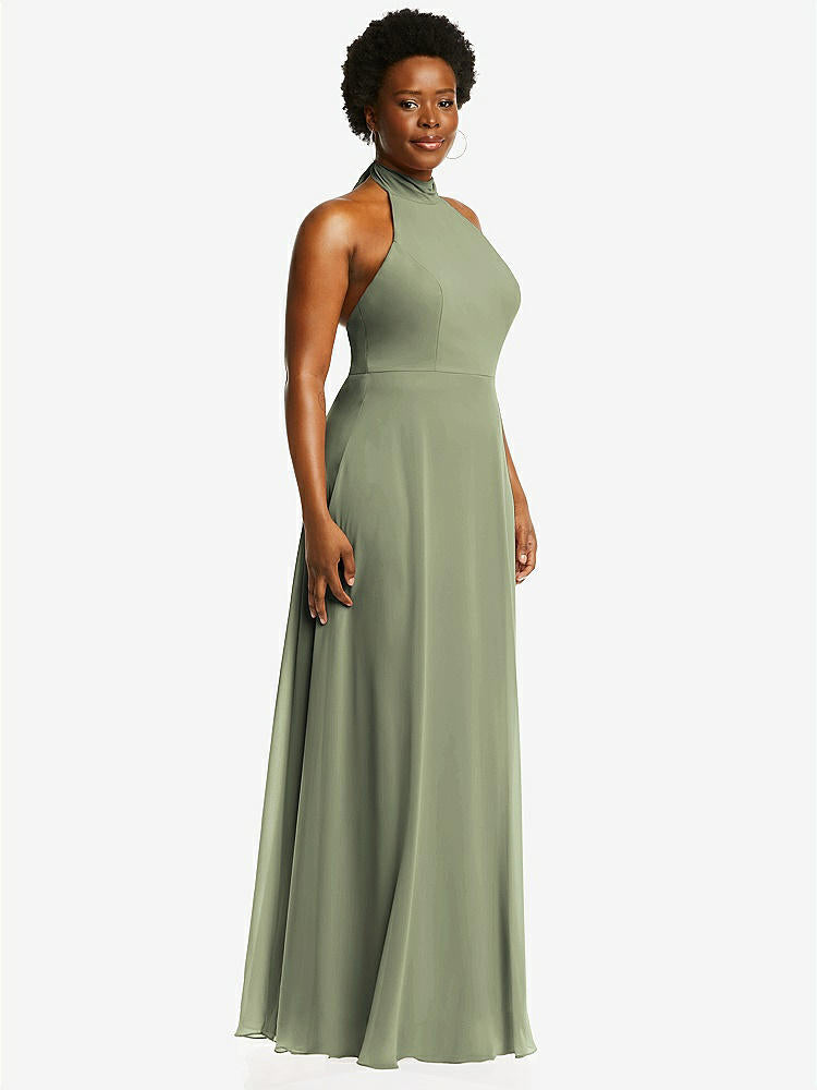 【NEW】【STYLE: 1545】高 首 ホルター バックレス マキシ ドレス【COLOR: Sage】【SIZE: 00-30W】