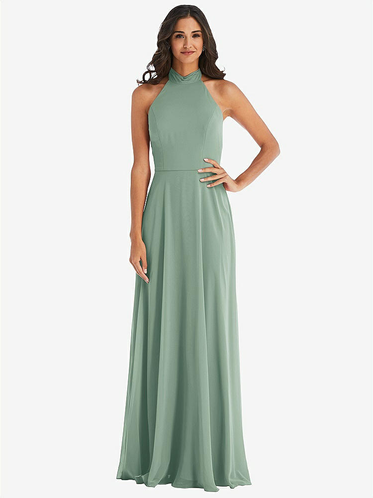 【NEW】【STYLE: 1545】高 首 ホルター バックレス マキシ ドレス【COLOR: Seagrass】【SIZE: 00-30W】