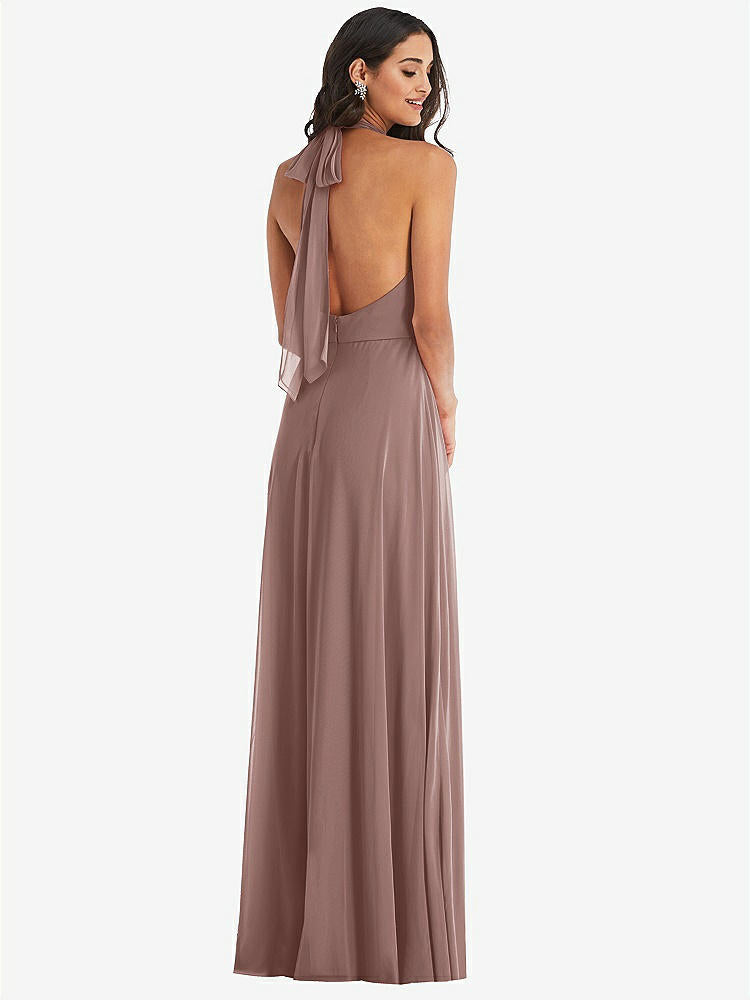 【NEW】【STYLE: 1545】高 首 ホルター バックレス マキシ ドレス【COLOR: Sienna】【SIZE: 00-30W】