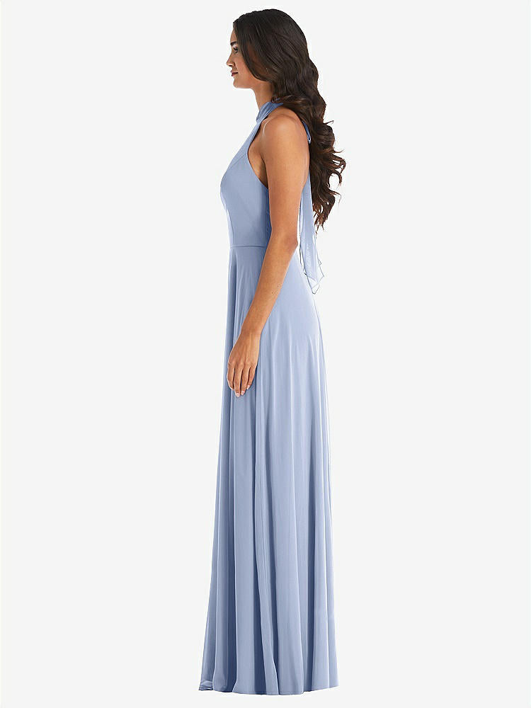 【NEW】【STYLE: 1545】高 首 ホルター バックレス マキシ ドレス【COLOR: Sky Blue】【SIZE: 00-30W】