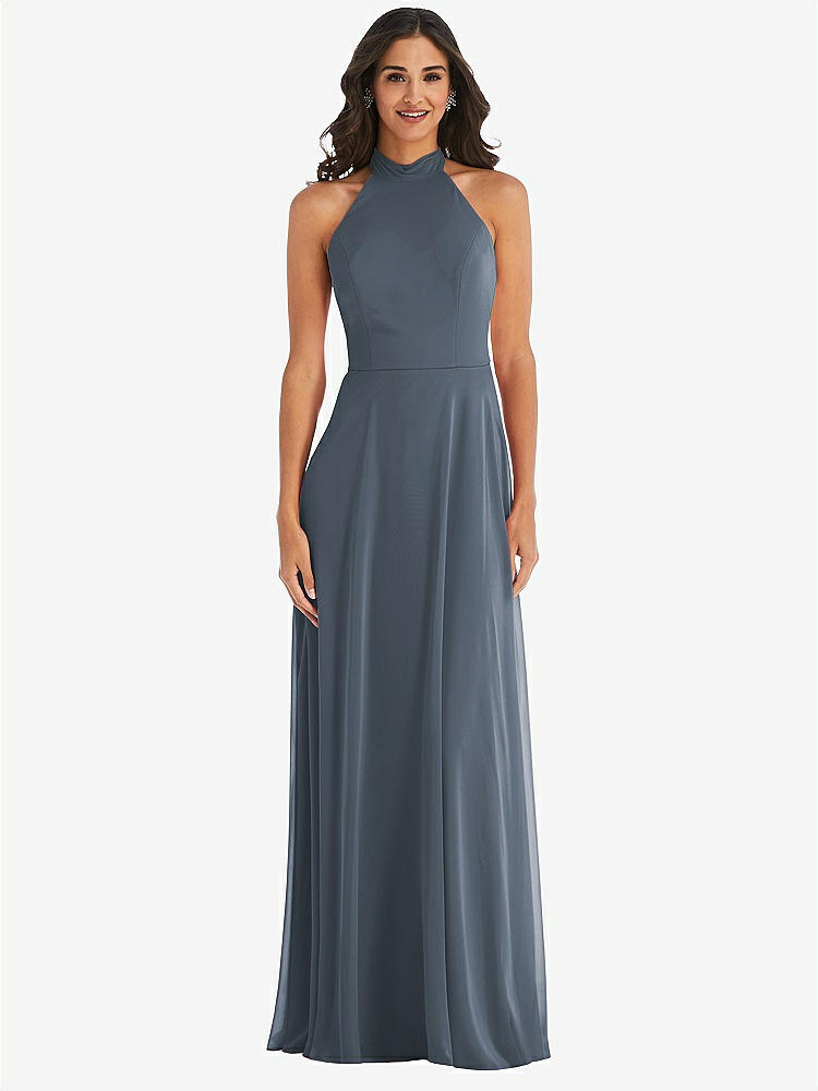【STYLE: 1545】High Neck Halter Backless Maxi Dress【COLOR: Silverstone】