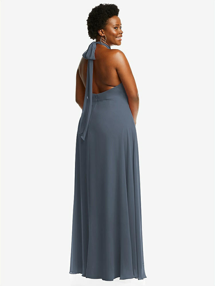 【STYLE: 1545】High Neck Halter Backless Maxi Dress【COLOR: Silverstone】