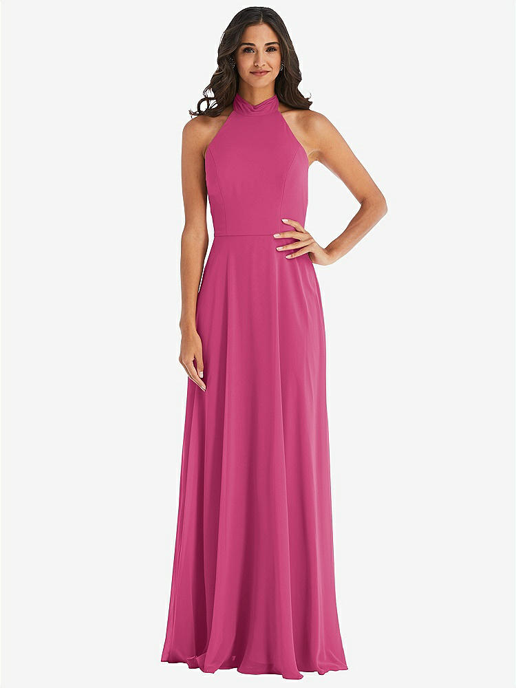 【STYLE: 1545】High Neck Halter Backless Maxi Dress【COLOR: Tea Rose】