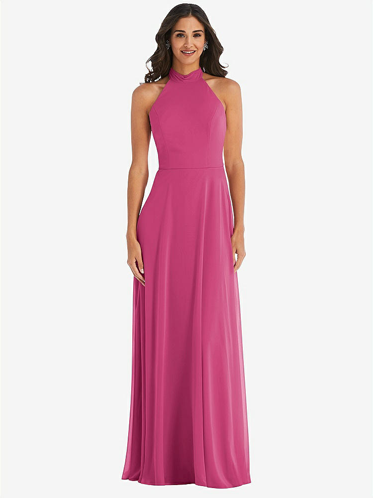 【STYLE: 1545】High Neck Halter Backless Maxi Dress【COLOR: Tea Rose】