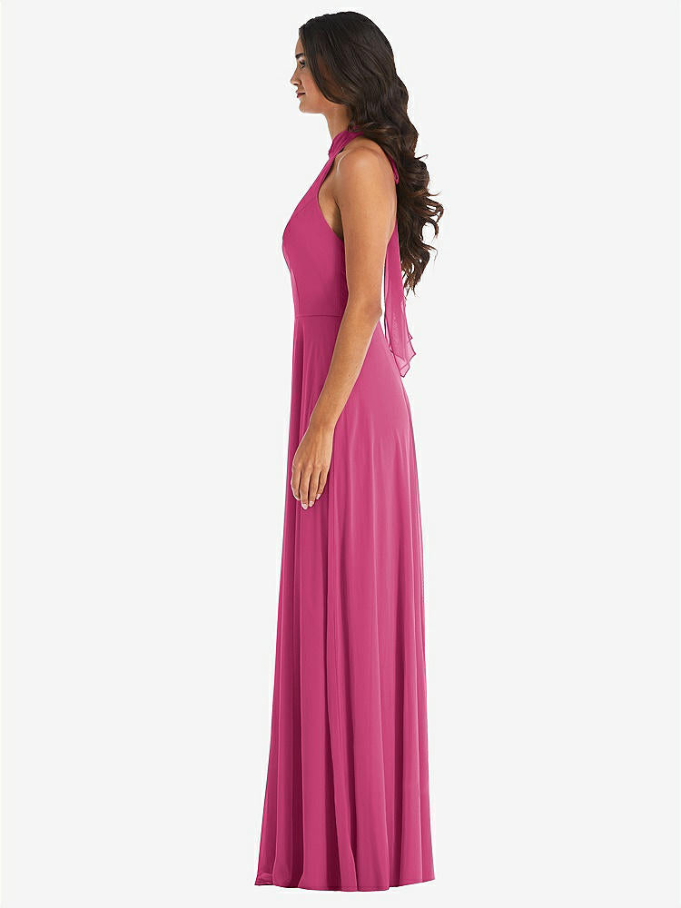 【STYLE: 1545】High Neck Halter Backless Maxi Dress【COLOR: Tea Rose】