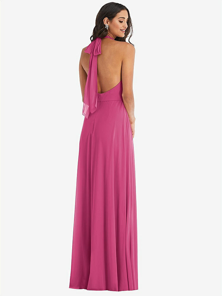 【STYLE: 1545】High Neck Halter Backless Maxi Dress【COLOR: Tea Rose】