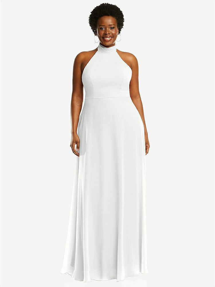 【STYLE: 1545】High Neck Halter Backless Maxi Dress【COLOR: White】
