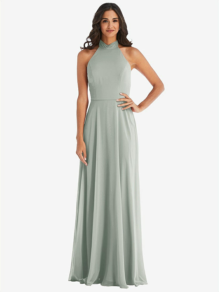 【NEW】【STYLE: 1545】高 首 ホルター バックレス マキシ ドレス【COLOR: Willow Green】【SIZE: 00-30W】