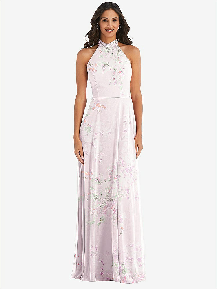 【NEW】【STYLE: 1545】高 首 ホルター バックレス マキシ ドレス【COLOR: Watercolor Print】【SIZE: 00-30W】