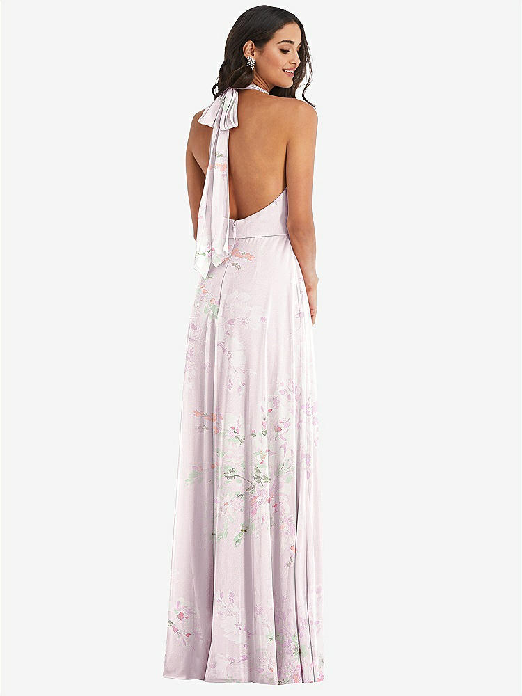 【NEW】【STYLE: 1545】高 首 ホルター バックレス マキシ ドレス【COLOR: Watercolor Print】【SIZE: 00-30W】