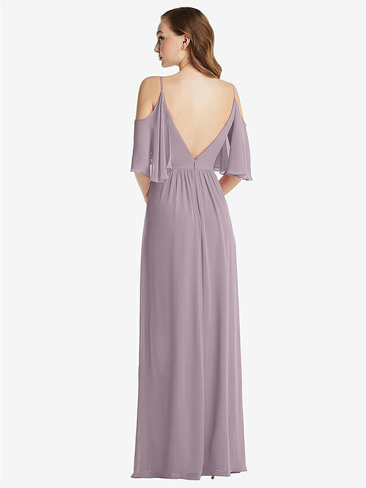 【STYLE: 1547】Convertible Cold-Shoulder Draped Wrap Maxi Dress【COLOR: Lilac Dusk】