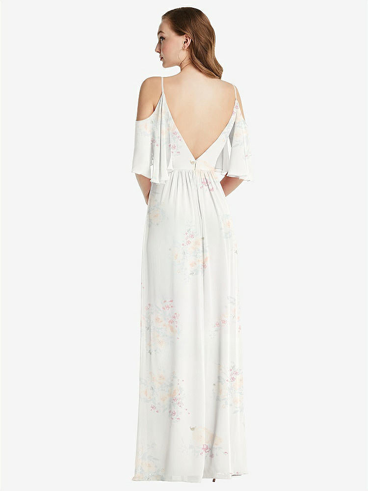 【STYLE: 1547】Convertible Cold-Shoulder Draped Wrap Maxi Dress【COLOR: Spring Fling】