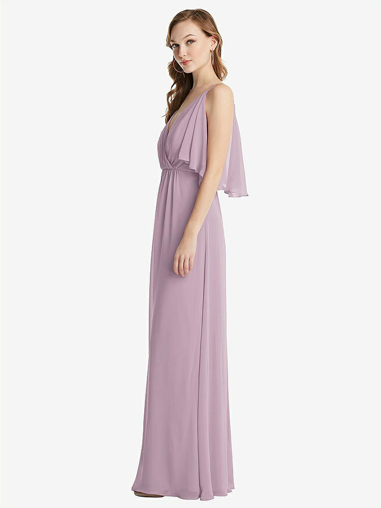 【STYLE: 1547】Convertible Cold-Shoulder Draped Wrap Maxi Dress【COLOR: Suede Rose】
