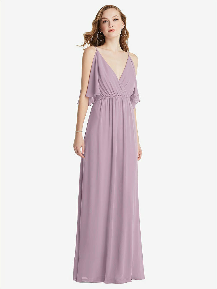 【STYLE: 1547】Convertible Cold-Shoulder Draped Wrap Maxi Dress【COLOR: Suede Rose】