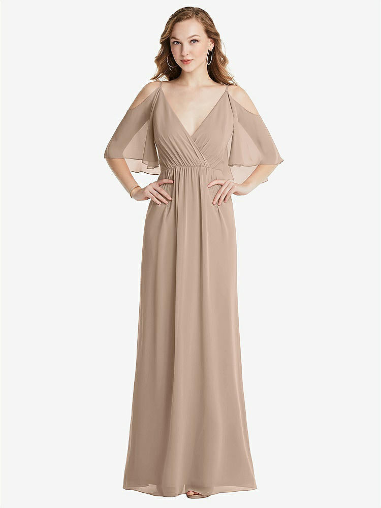 【NEW】【STYLE: 1547】コンバーチブル コールドショルダー ドレープ ラップ マキシ ドレス【COLOR: Topaz】【SIZE: 00-30W】