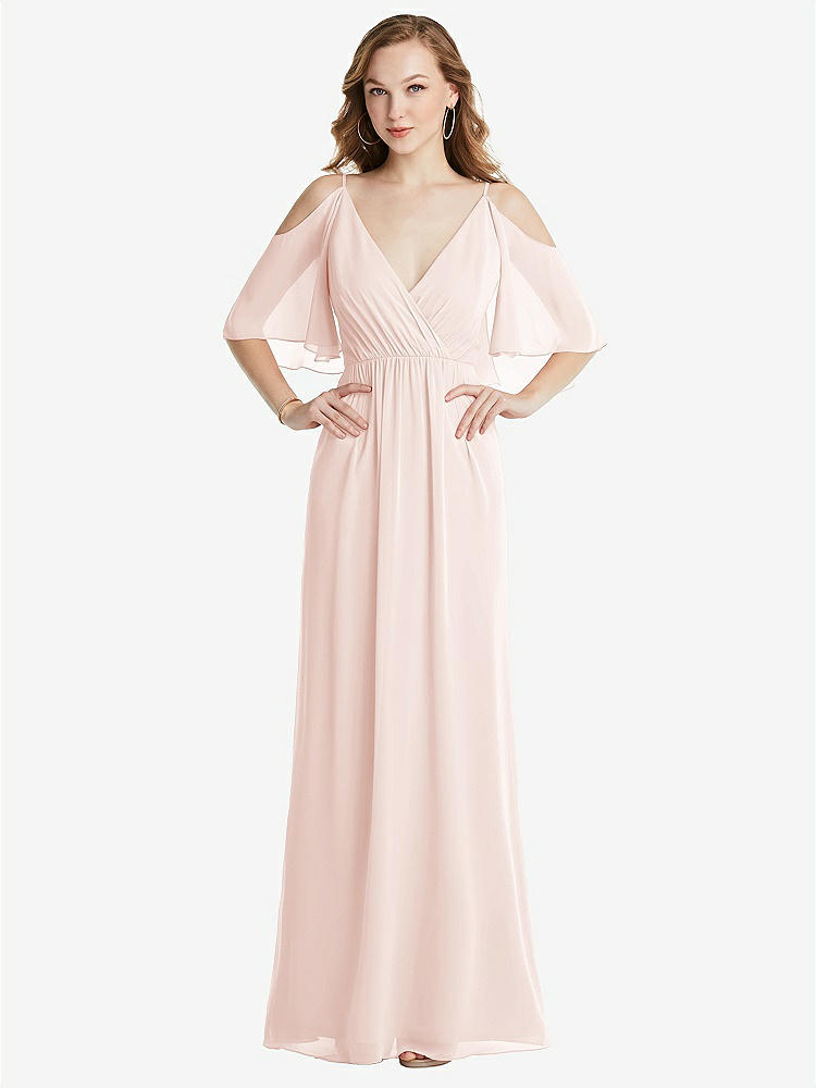 【NEW】【STYLE: 1547】コンバーチブル コールドショルダー ドレープ ラップ マキシ ドレス【COLOR: Blush】【SIZE: 00-30W】
