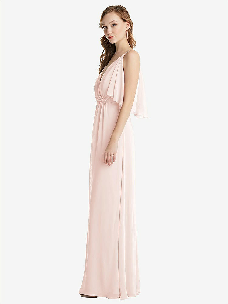【NEW】【STYLE: 1547】コンバーチブル コールドショルダー ドレープ ラップ マキシ ドレス【COLOR: Blush】【SIZE: 00-30W】