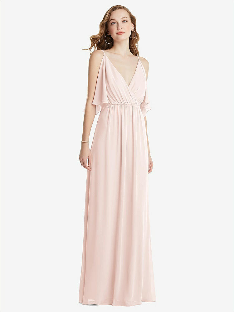 【NEW】【STYLE: 1547】コンバーチブル コールドショルダー ドレープ ラップ マキシ ドレス【COLOR: Blush】【SIZE: 00-30W】