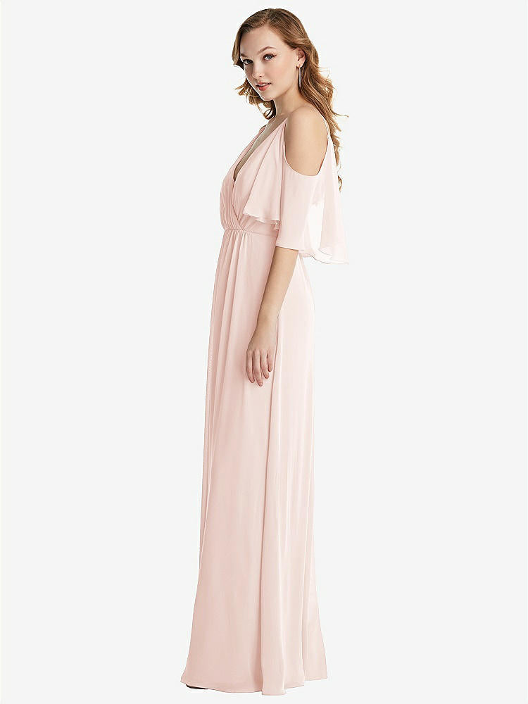 【NEW】【STYLE: 1547】コンバーチブル コールドショルダー ドレープ ラップ マキシ ドレス【COLOR: Blush】【SIZE: 00-30W】