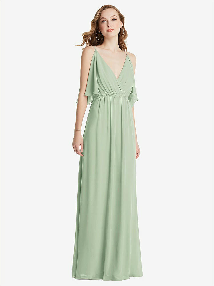 【NEW】【STYLE: 1547】コンバーチブル コールドショルダー ドレープ ラップ マキシ ドレス【COLOR: Celadon】【SIZE: 00-30W】