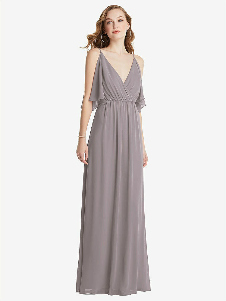 【NEW】【STYLE: 1547】コンバーチブル コールドショルダー ドレープ ラップ マキシ ドレス【COLOR: Cashmere Gray】【SIZE: 00-30W】