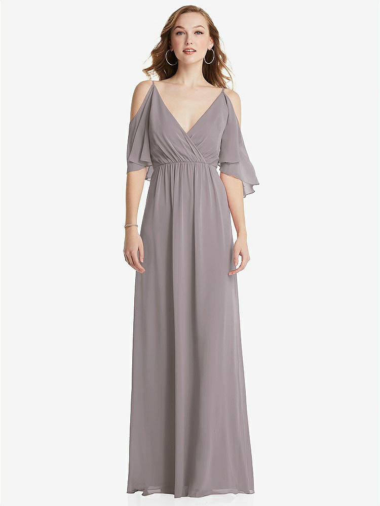 【NEW】【STYLE: 1547】コンバーチブル コールドショルダー ドレープ ラップ マキシ ドレス【COLOR: Cashmere Gray】【SIZE: 00-30W】