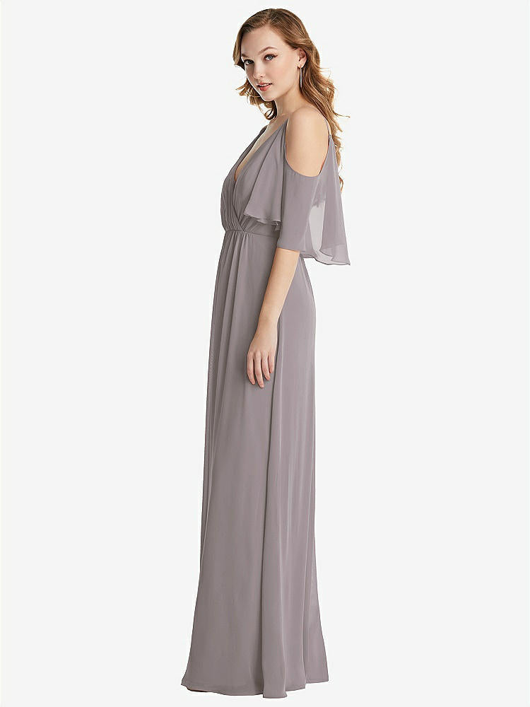 【NEW】【STYLE: 1547】コンバーチブル コールドショルダー ドレープ ラップ マキシ ドレス【COLOR: Cashmere Gray】【SIZE: 00-30W】