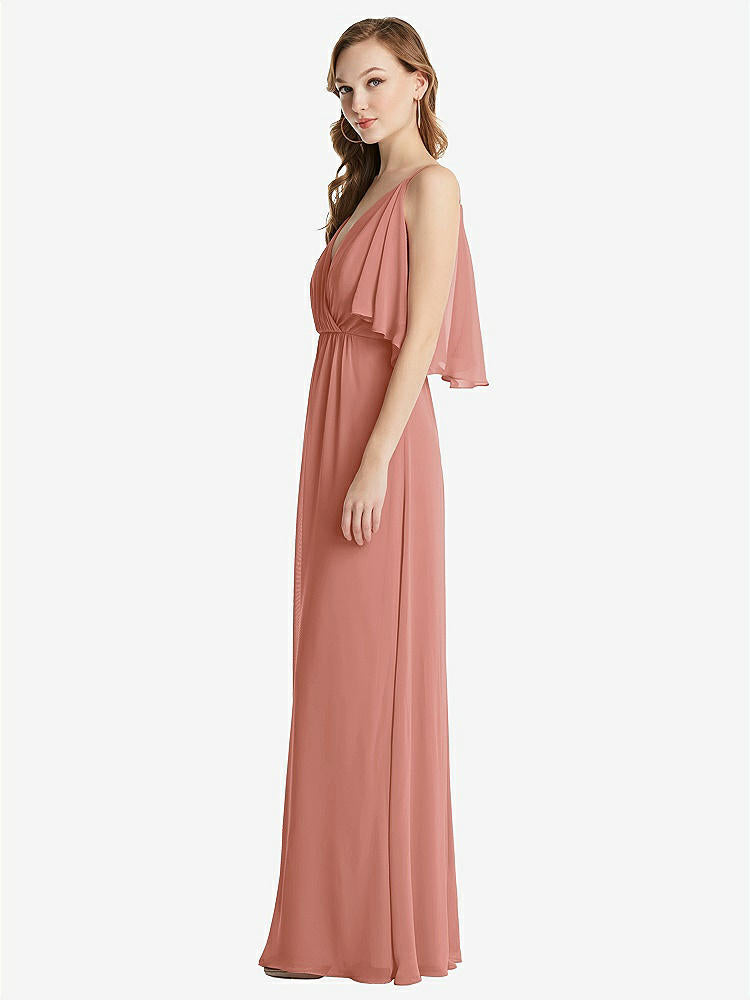 【NEW】【STYLE: 1547】コンバーチブル コールドショルダー ドレープ ラップ マキシ ドレス【COLOR: Desert Rose】【SIZE: 00-30W】