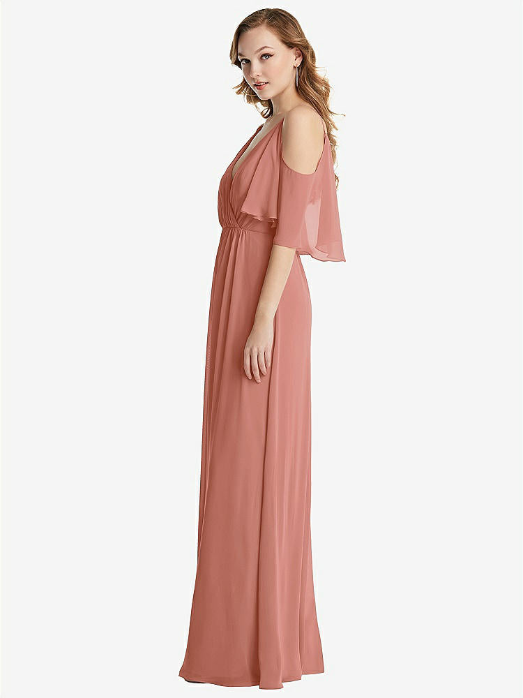 【NEW】【STYLE: 1547】コンバーチブル コールドショルダー ドレープ ラップ マキシ ドレス【COLOR: Desert Rose】【SIZE: 00-30W】