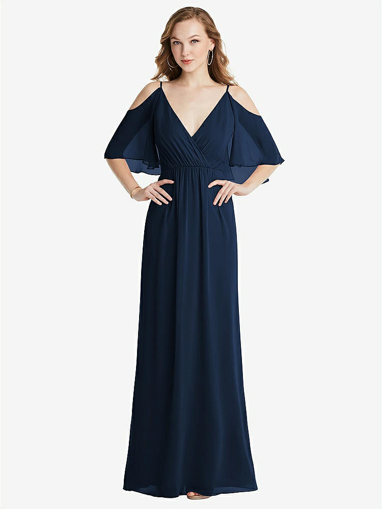 【NEW】【STYLE: 1547】コンバーチブル コールドショルダー ドレープ ラップ マキシ ドレス【COLOR: Midnight Navy】【SIZE: 00-30W】