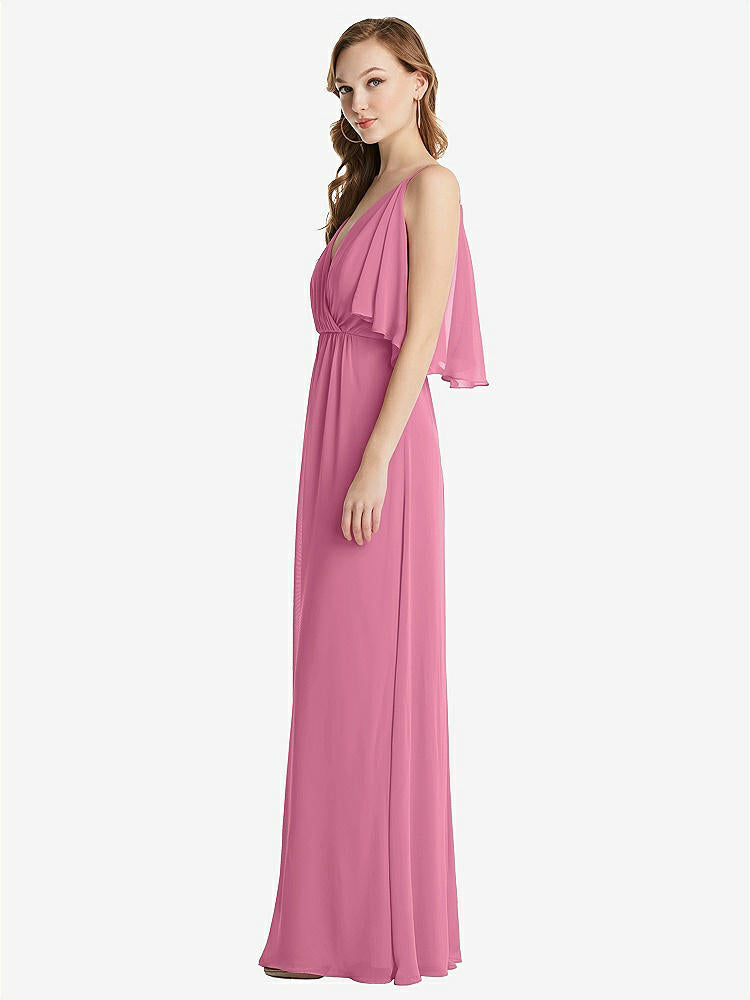 【NEW】【STYLE: 1547】コンバーチブル コールドショルダー ドレープ ラップ マキシ ドレス【COLOR: Orchid Pink】【SIZE: 00-30W】