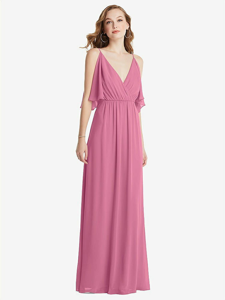 【NEW】【STYLE: 1547】コンバーチブル コールドショルダー ドレープ ラップ マキシ ドレス【COLOR: Orchid Pink】【SIZE: 00-30W】