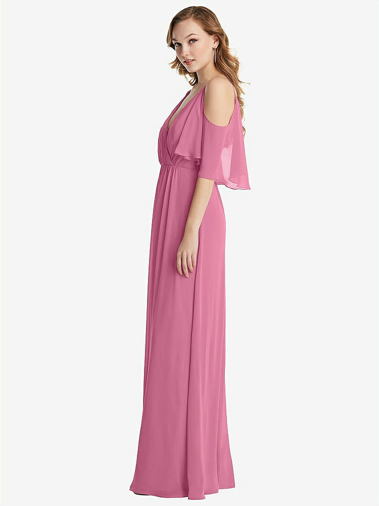 【NEW】【STYLE: 1547】コンバーチブル コールドショルダー ドレープ ラップ マキシ ドレス【COLOR: Orchid Pink】【SIZE: 00-30W】
