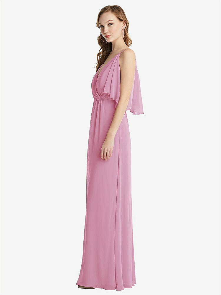 【NEW】【STYLE: 1547】コンバーチブル コールドショルダー ドレープ ラップ マキシ ドレス【COLOR: Powder Pink】【SIZE: 00-30W】