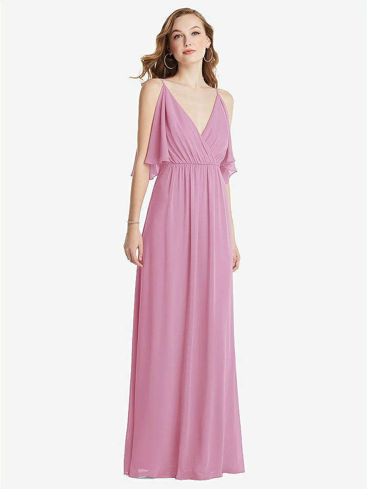 【NEW】【STYLE: 1547】コンバーチブル コールドショルダー ドレープ ラップ マキシ ドレス【COLOR: Powder Pink】【SIZE: 00-30W】