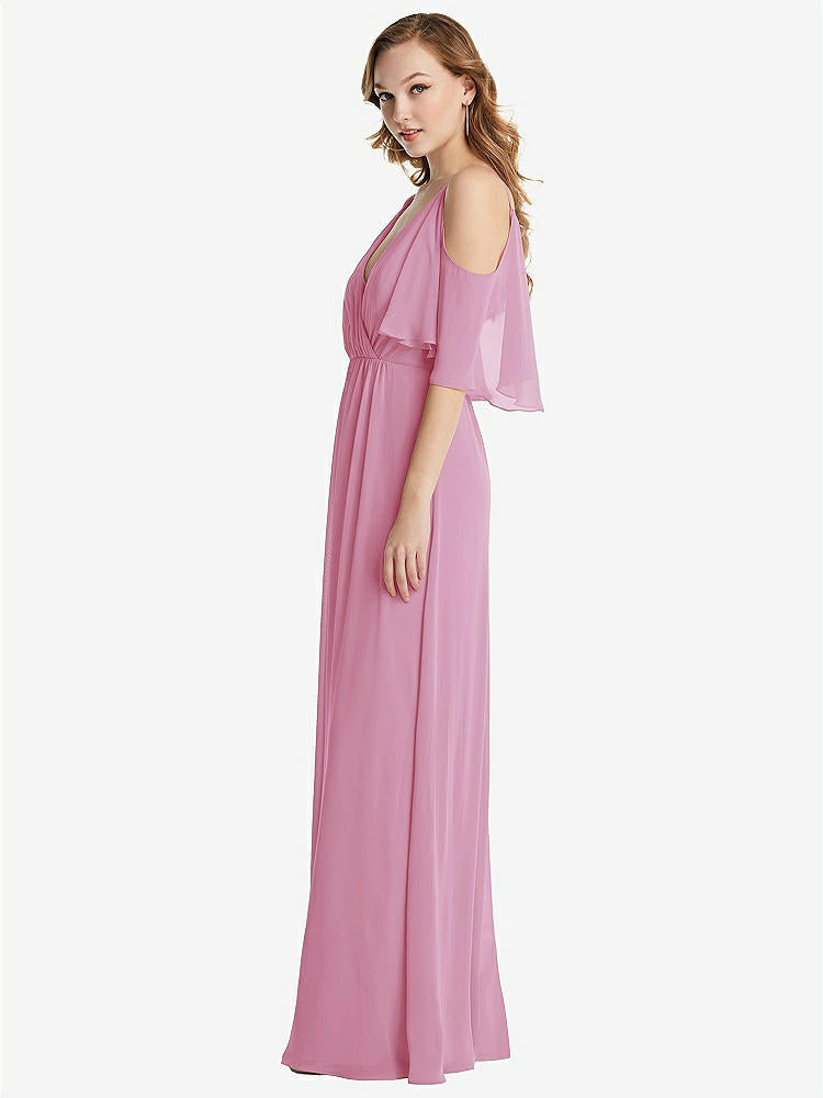 【NEW】【STYLE: 1547】コンバーチブル コールドショルダー ドレープ ラップ マキシ ドレス【COLOR: Powder Pink】【SIZE: 00-30W】
