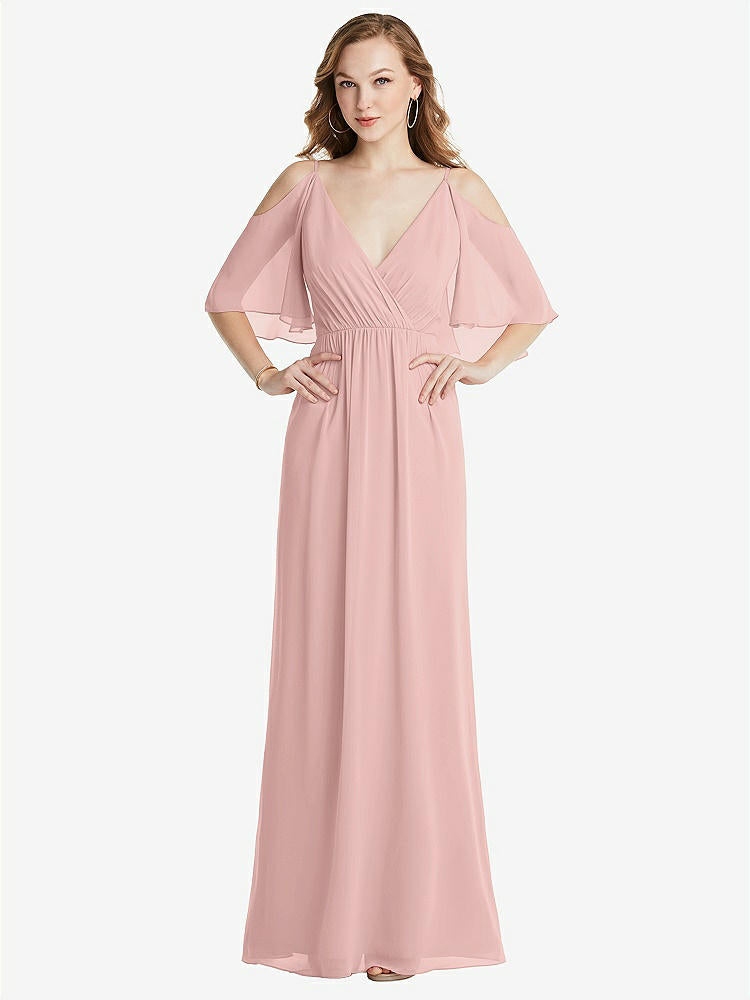 【NEW】【STYLE: 1547】コンバーチブル コールドショルダー ドレープ ラップ マキシ ドレス【COLOR: Rose - PANTONE Rose Quartz】【SIZE: 00-30W】