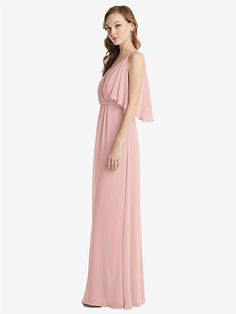 【NEW】【STYLE: 1547】コンバーチブル コールドショルダー ドレープ ラップ マキシ ドレス【COLOR: Rose - PANTONE Rose Quartz】【SIZE: 00-30W】