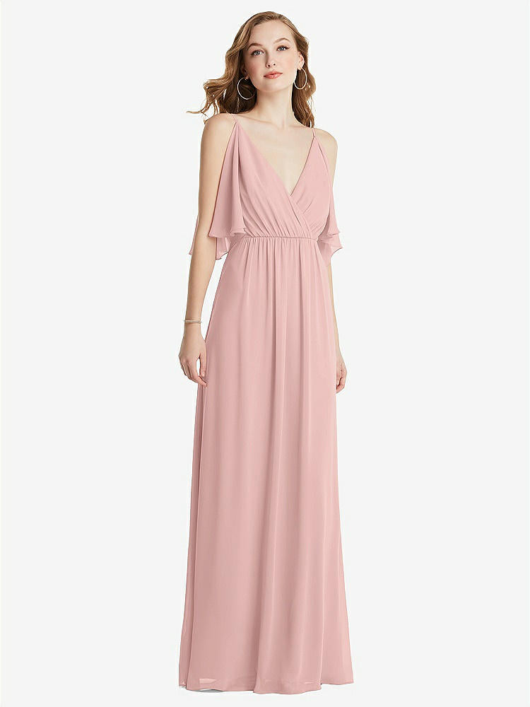 【NEW】【STYLE: 1547】コンバーチブル コールドショルダー ドレープ ラップ マキシ ドレス【COLOR: Rose - PANTONE Rose Quartz】【SIZE: 00-30W】