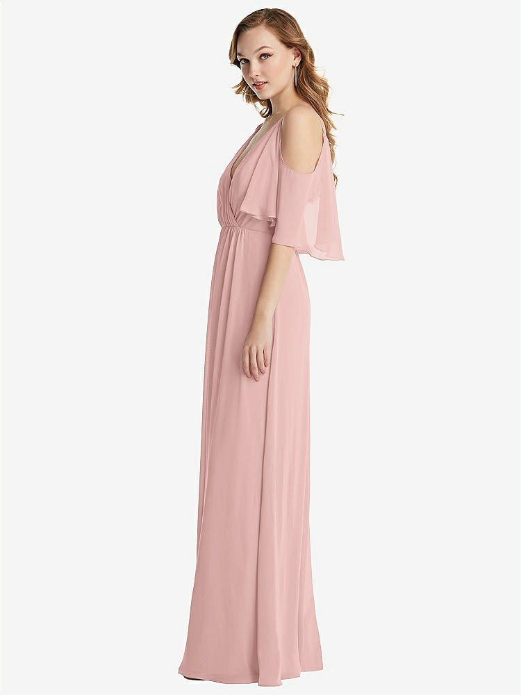 【NEW】【STYLE: 1547】コンバーチブル コールドショルダー ドレープ ラップ マキシ ドレス【COLOR: Rose - PANTONE Rose Quartz】【SIZE: 00-30W】