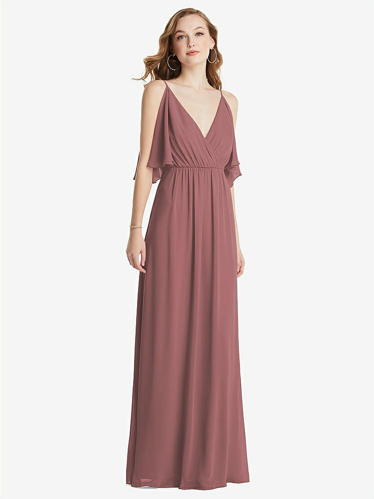 【NEW】【STYLE: 1547】コンバーチブル コールドショルダー ドレープ ラップ マキシ ドレス【COLOR: Rosewood】【SIZE: 00-30W】