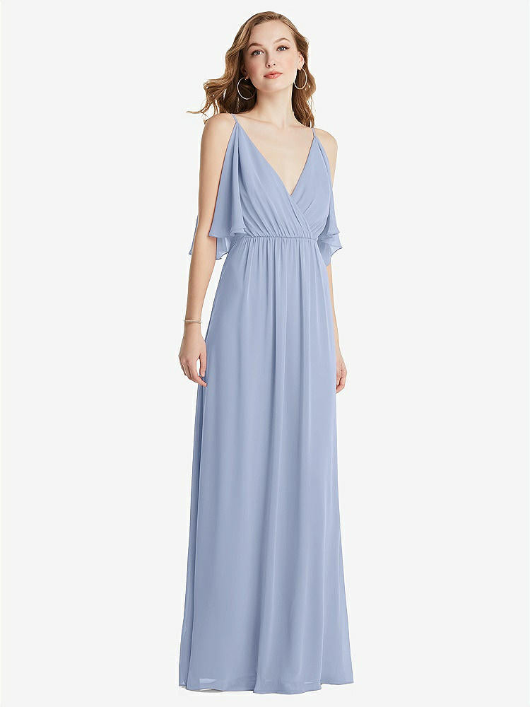 【NEW】【STYLE: 1547】コンバーチブル コールドショルダー ドレープ ラップ マキシ ドレス【COLOR: Sky Blue】【SIZE: 00-30W】