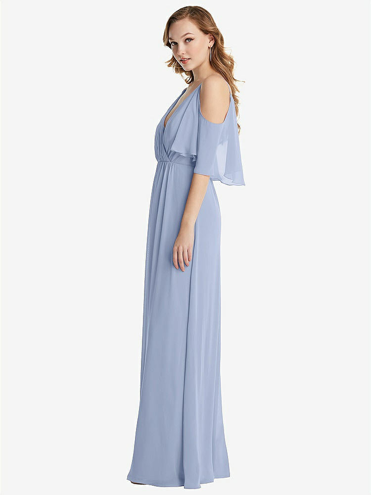 【NEW】【STYLE: 1547】コンバーチブル コールドショルダー ドレープ ラップ マキシ ドレス【COLOR: Sky Blue】【SIZE: 00-30W】