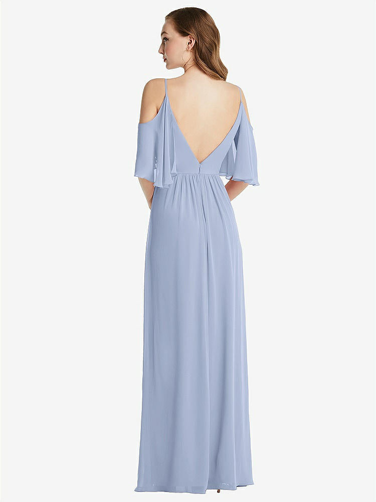 【NEW】【STYLE: 1547】コンバーチブル コールドショルダー ドレープ ラップ マキシ ドレス【COLOR: Sky Blue】【SIZE: 00-30W】