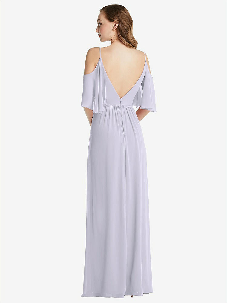 【STYLE: 1547】Convertible Cold-Shoulder Draped Wrap Maxi Dress【COLOR: Silver Dove】