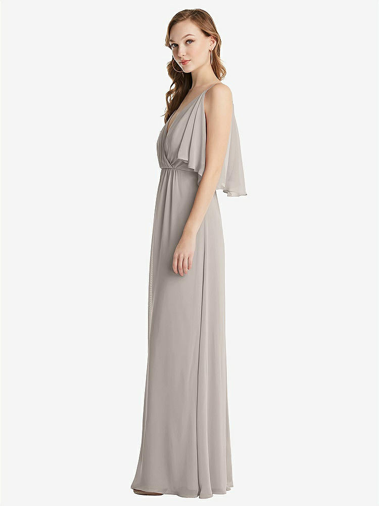 【NEW】【STYLE: 1547】コンバーチブル コールドショルダー ドレープ ラップ マキシ ドレス【COLOR: Taupe】【SIZE: 00-30W】